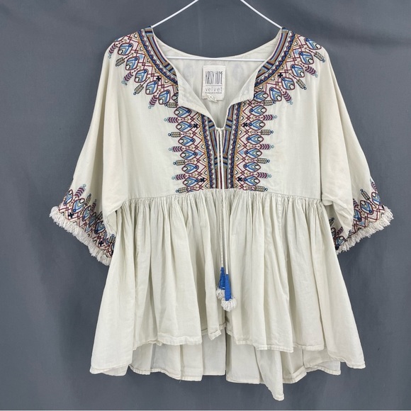 ANTHRO VELVET GRAHAM & SPENCER
X Kristy Hume Dahlia Boho Embroidered Tunic Top - Picture 3 of 9